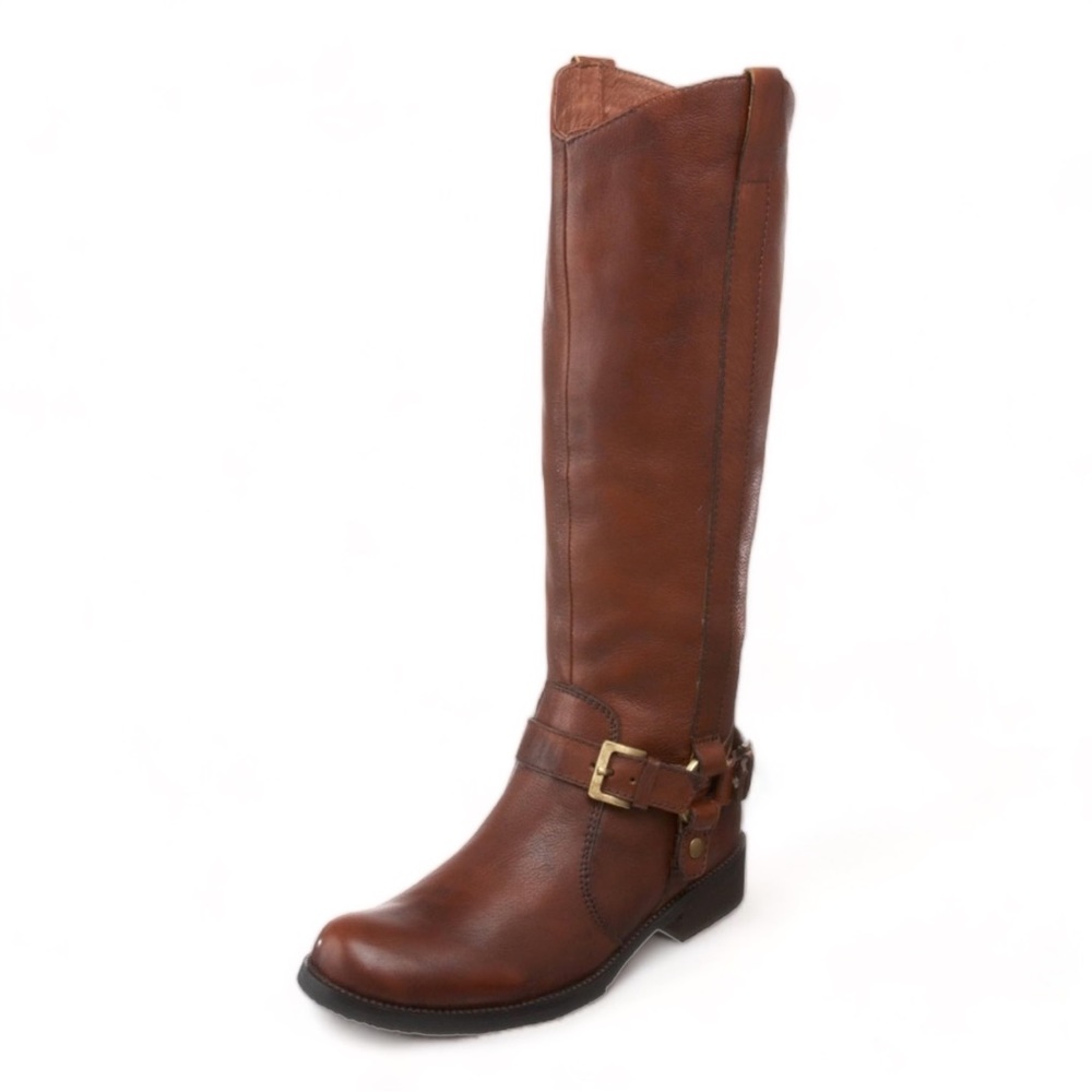 Miz Mooz King Brown Leather Tall Harness Biker Boot